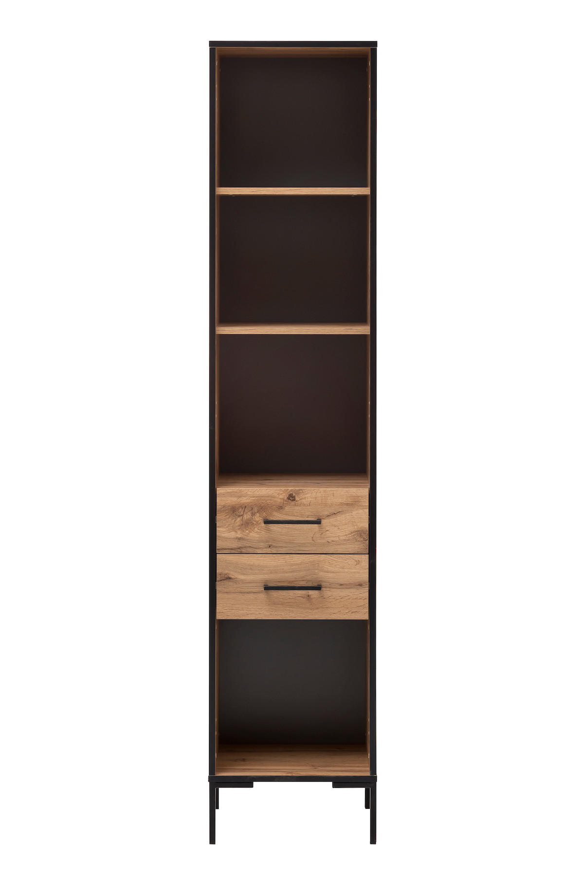 HOCHSCHRANK Panda 195x40x40 cm 4 Fächern & 2 Schubladen Eiche - Eichefarben, Holz (40/195/40cm) - PROREGAL