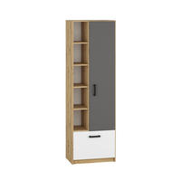 BÜCHERREGAL Fini Artisan Eiche / weiß / anthrazit 60 / 42 / 191cm - Anthrazit/Braun, Holz/Holzwerkstoff (60/191/42cm) - Feldmann-Wohnen