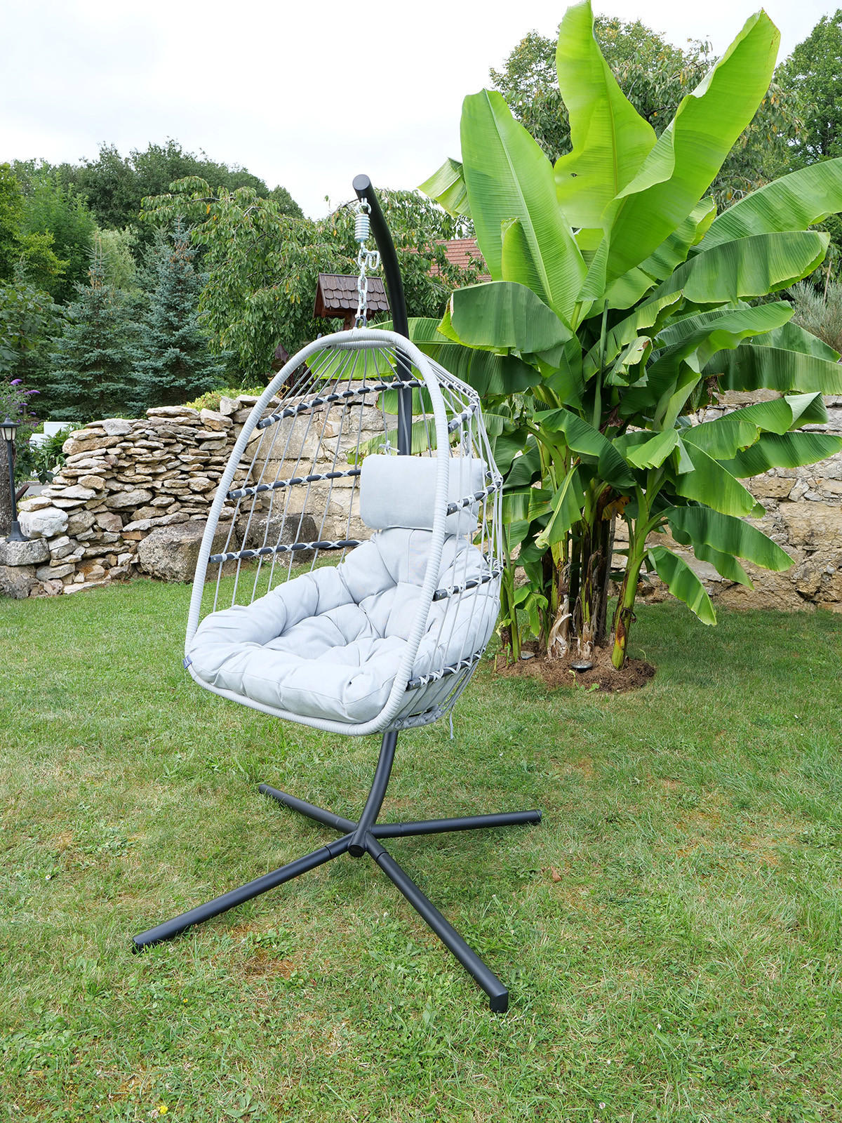 HÄNGESSESEL Folt Sterzing Light Grey - Anthrazit, Textil (98/198/110cm) - Sungörl