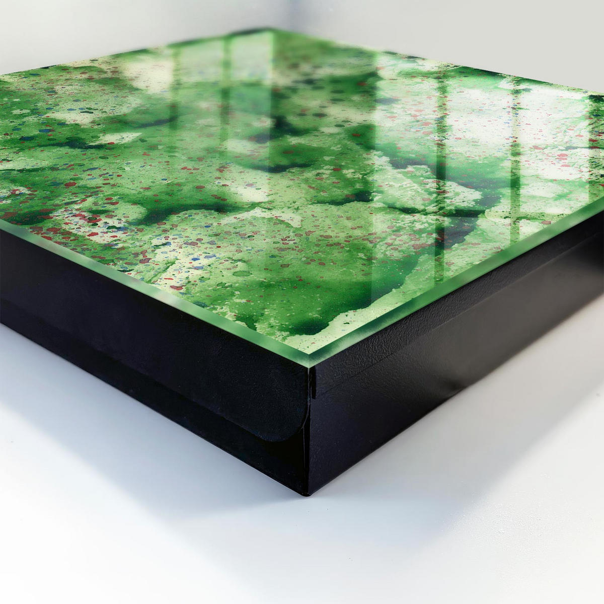 SCHLÜSSELBOX Schwarz 30x30 cm- Türöffnung nach rechts - Grünes Chaos - Grün, Metall (30/30/5cm) - TULUP