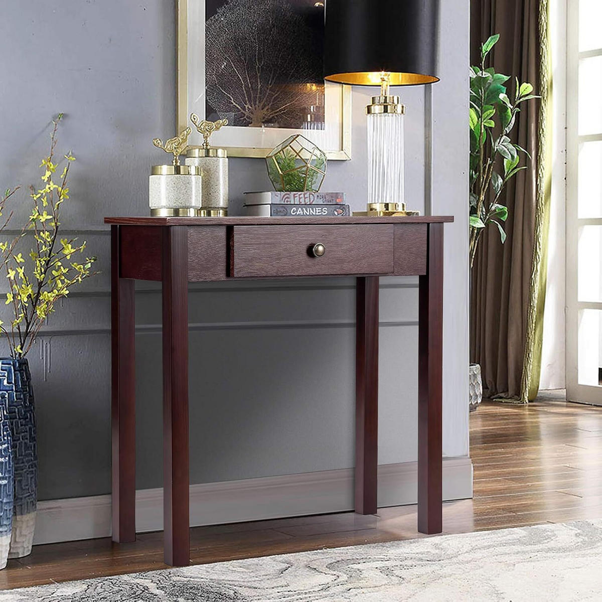 KONSOLENTISCH 71cm Braun - Braun, Holz (71/30/71cm) - COSTWAY