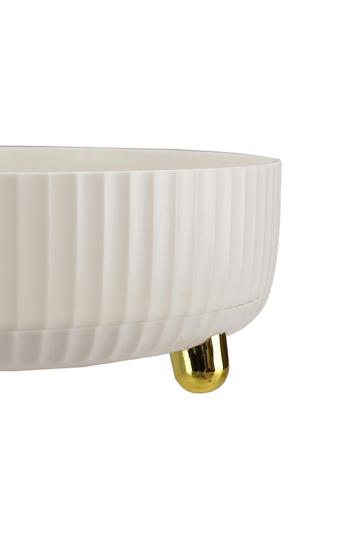DREHTELLER aus ABS HIPS Kunststoff in Perlweiß Rund 360° drehbar Elegantes Design 22 x 22 x 7,5 cm - Weiß, Kunststoff (22/7.5/22cm) - Livingandhome