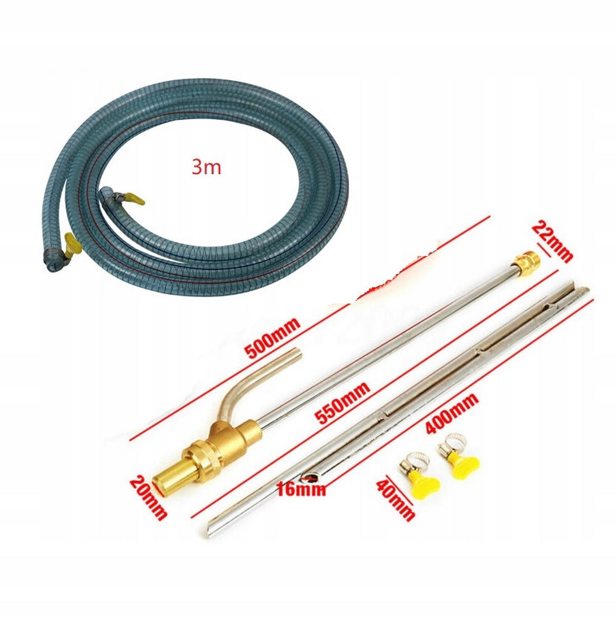 SANDSTRAHLER K5-K7 Set, 250 bar, 40 l/min, 3 m Schlauch, Bayonet Anschluss - Multicolor, Kunststoff/Metall (10/10/10cm)