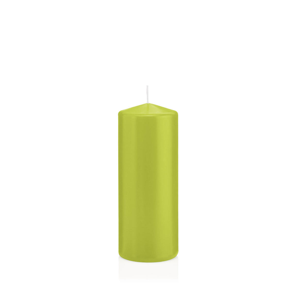 STUMPENKERZEN Apfelgrün Ø 58 x 150 mm, 16 Stück - Apfelbaumfarben, Paraffin (6/15cm) - Wiedemann Kerzen