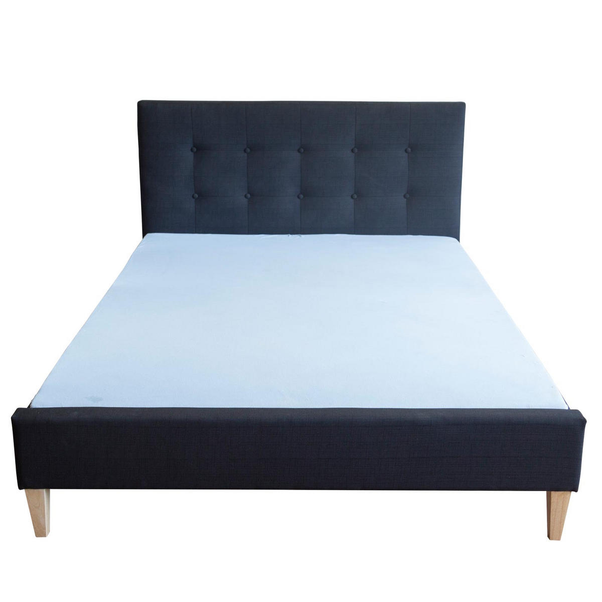 POLSTERBETT mit Lattenrost 140/200 cm in Schwarz - Schwarz, Textil (140/200cm) - Homestyle4u
