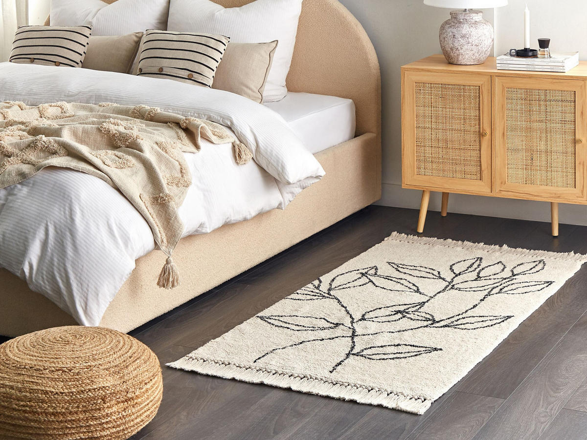 KURZFLOR-TEPPICH Sazli 150/80 cm - Beige, Textil (80/150cm) - Beliani