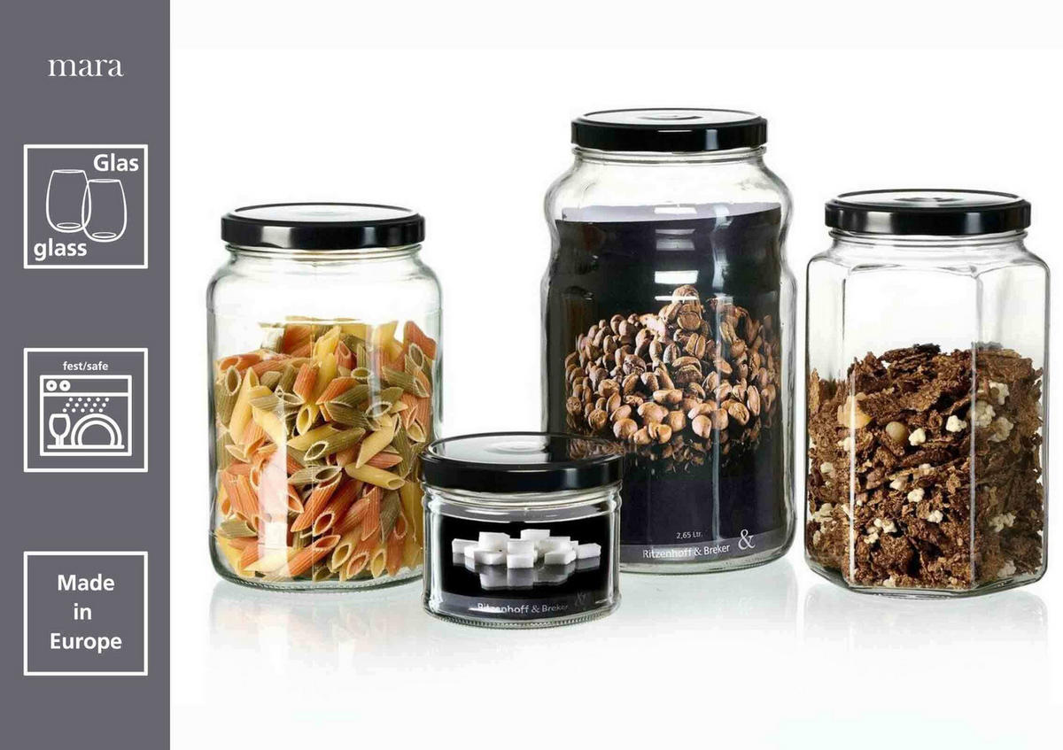 VORRATSGLÄSER Mara transparent 2,65 l 3er Set - Transparent, Glas (13/23/13cm) - Ritzenhoff Breker