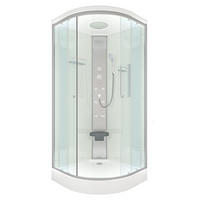 DUSCHE Fertigdusche D10-10T0 Weiß 90x90 - Weiß, Glas/Kunststoff (90/90/215cm) - AcquaVapore by Sandra Jentho