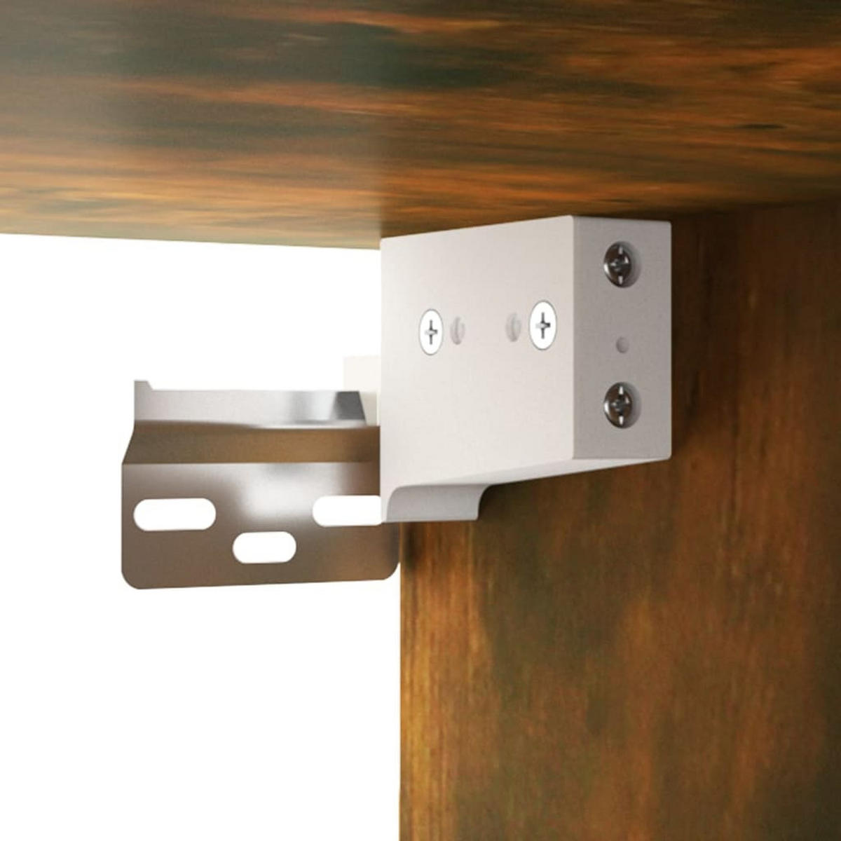 KÜCHENOBERSCHRANK Lyon mit 2 Ebenen, 80/31/60 cm, aus Holzwerkstoff, in Räuchereiche - Silberfarben/Sonoma Eiche, Holz (31/60/80cm) - vidaXL