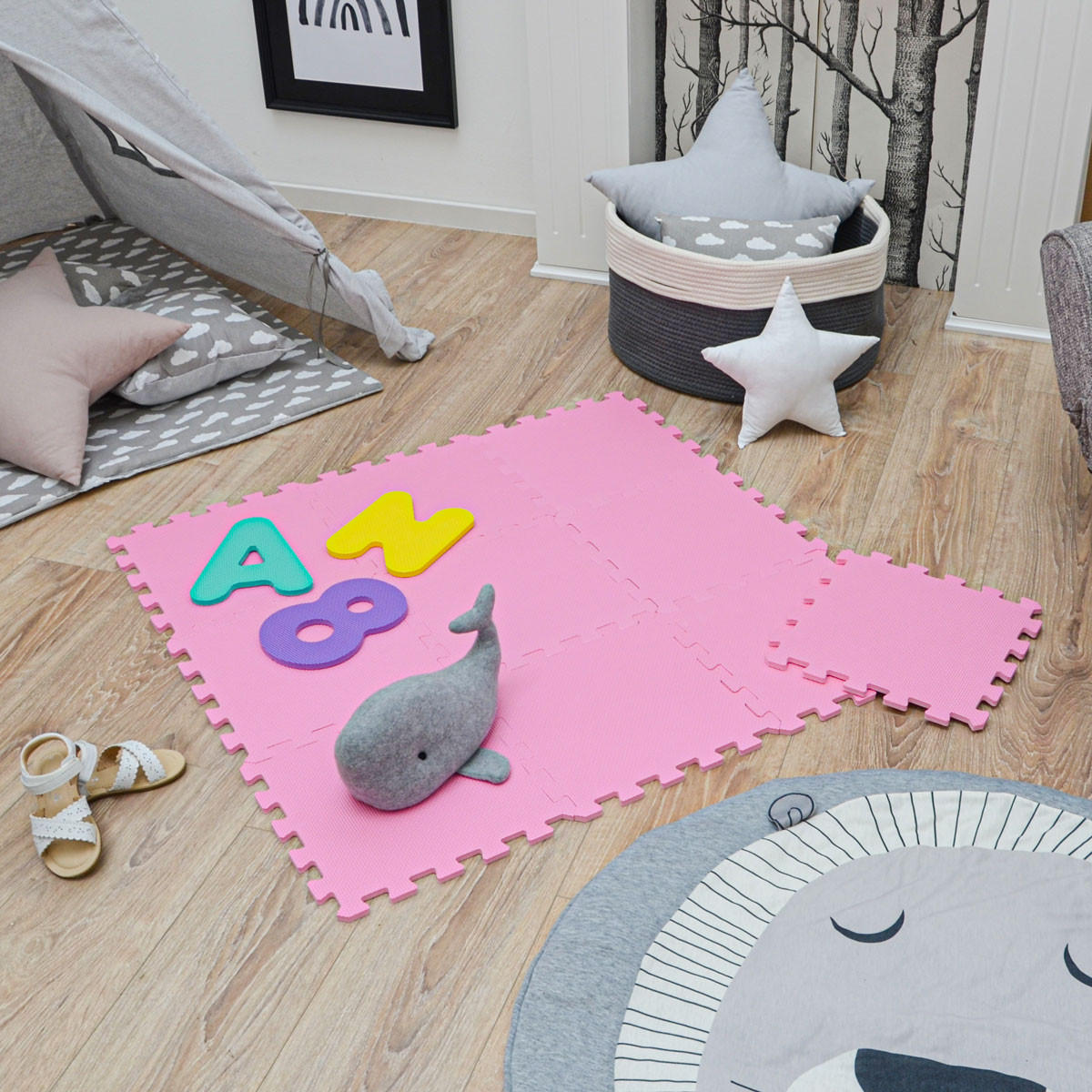 SPIELMATTE ab Null - 90 cm Baby Puzzlematte Pink - Pink, Kunststoff (30/30cm) - Littletom
