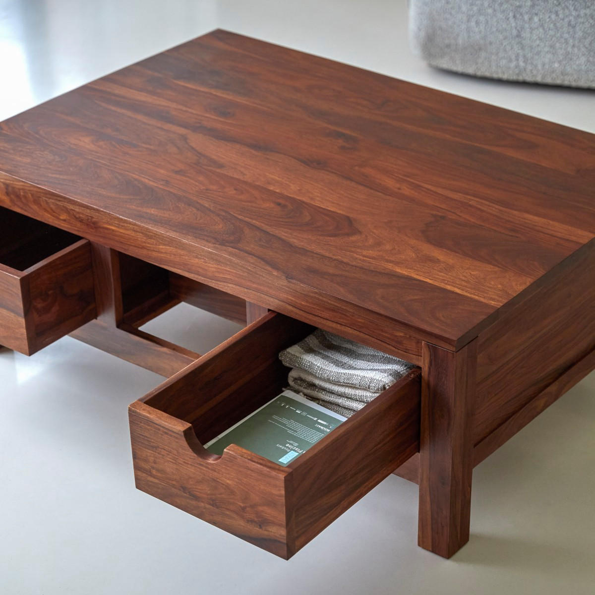 COUCHTISCH Oliver Dunkelbraun aus Palisander - Dunkelbraun, Holz (75/110/40cm) - Tikamoon