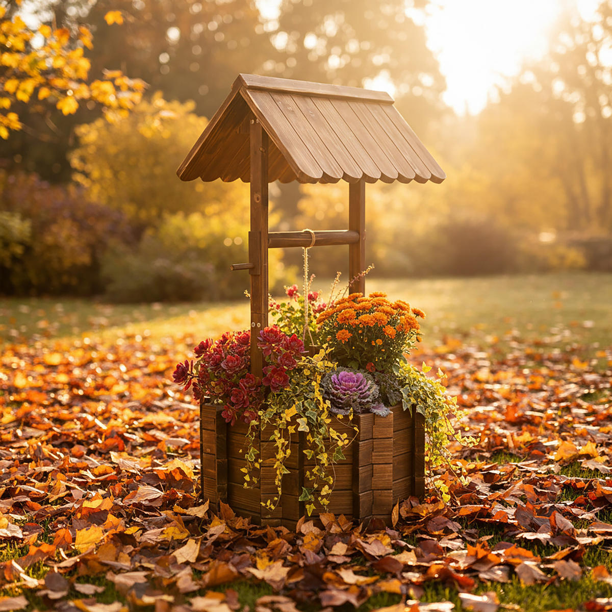 OZDOBNÝ prameň - tmavohnedá, drevo/textil (56/56/114cm) - Relaxdays