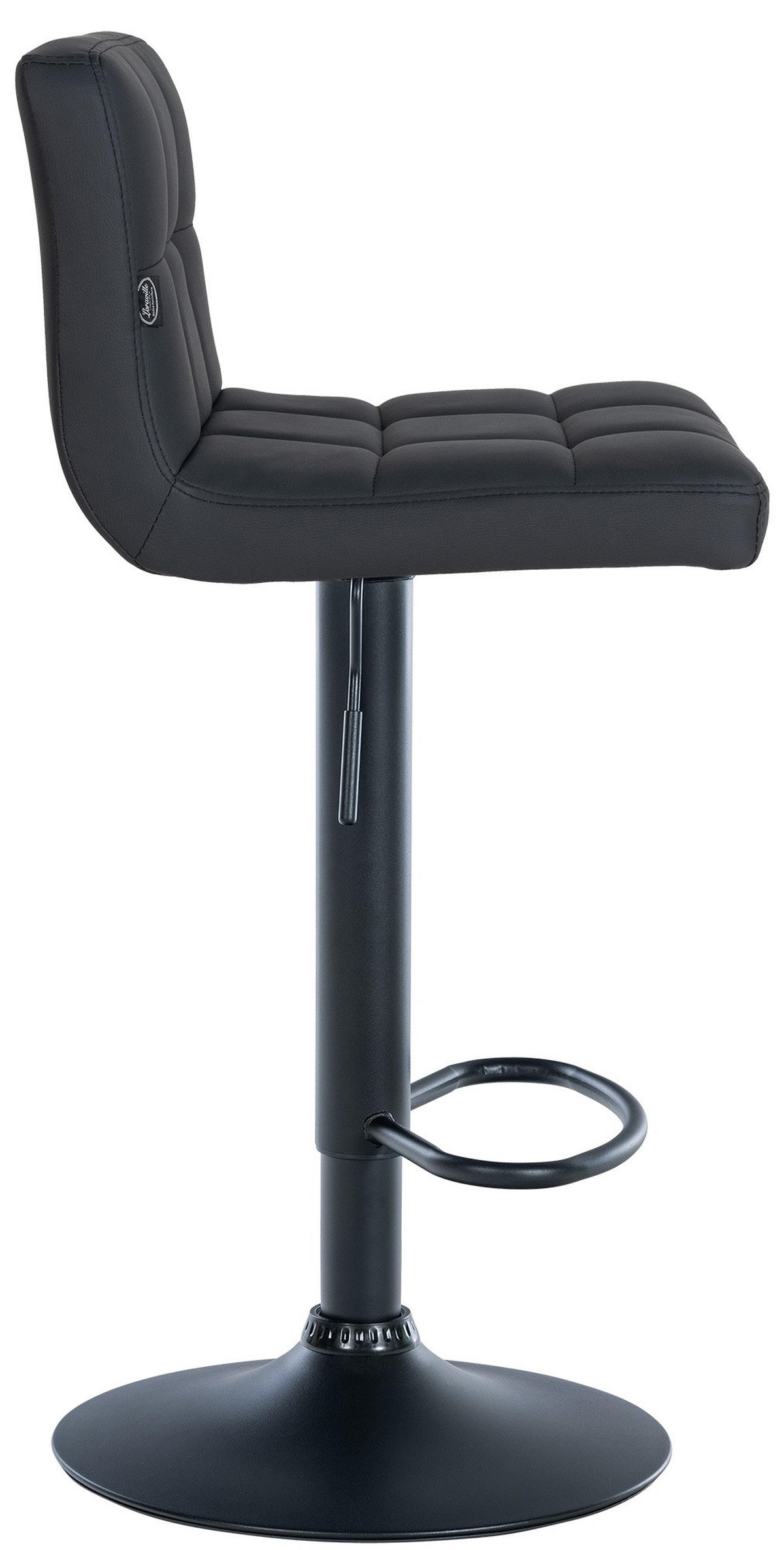 BARHOCKER 2er Set Lederlook schwarz - Schwarz, Textil/Metall (40/85/40cm) - CLP