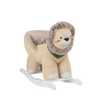 SCHAUKELTIER Löwe beige Plüsch, Sicherheitsgurt, Fußstützen, Holzkufen, Rückenlehne, bis 30 kg - Beige, Textil (33/55/68cm) - Kikka boo
