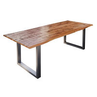 ESSTISCH DORA U - Beige/Silberfarben, Holz/Metall (100/260/77cm) - SAM