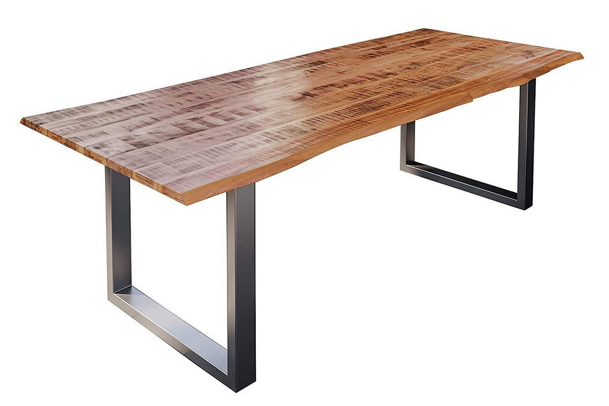 ESSTISCH DORA U - Beige/Silberfarben, Holz/Metall (100/260/77cm) - SAM