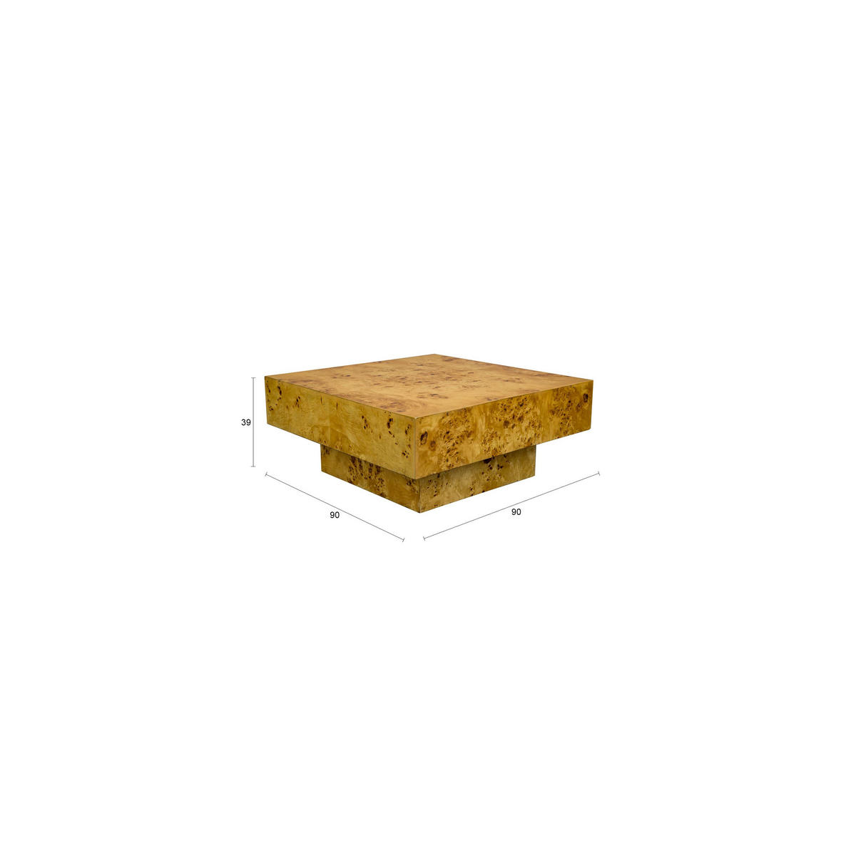 COUCHTISCH Quinn 90x90 cm Natur - Naturfarben, Holz (90/90/39cm) - Dutchbone