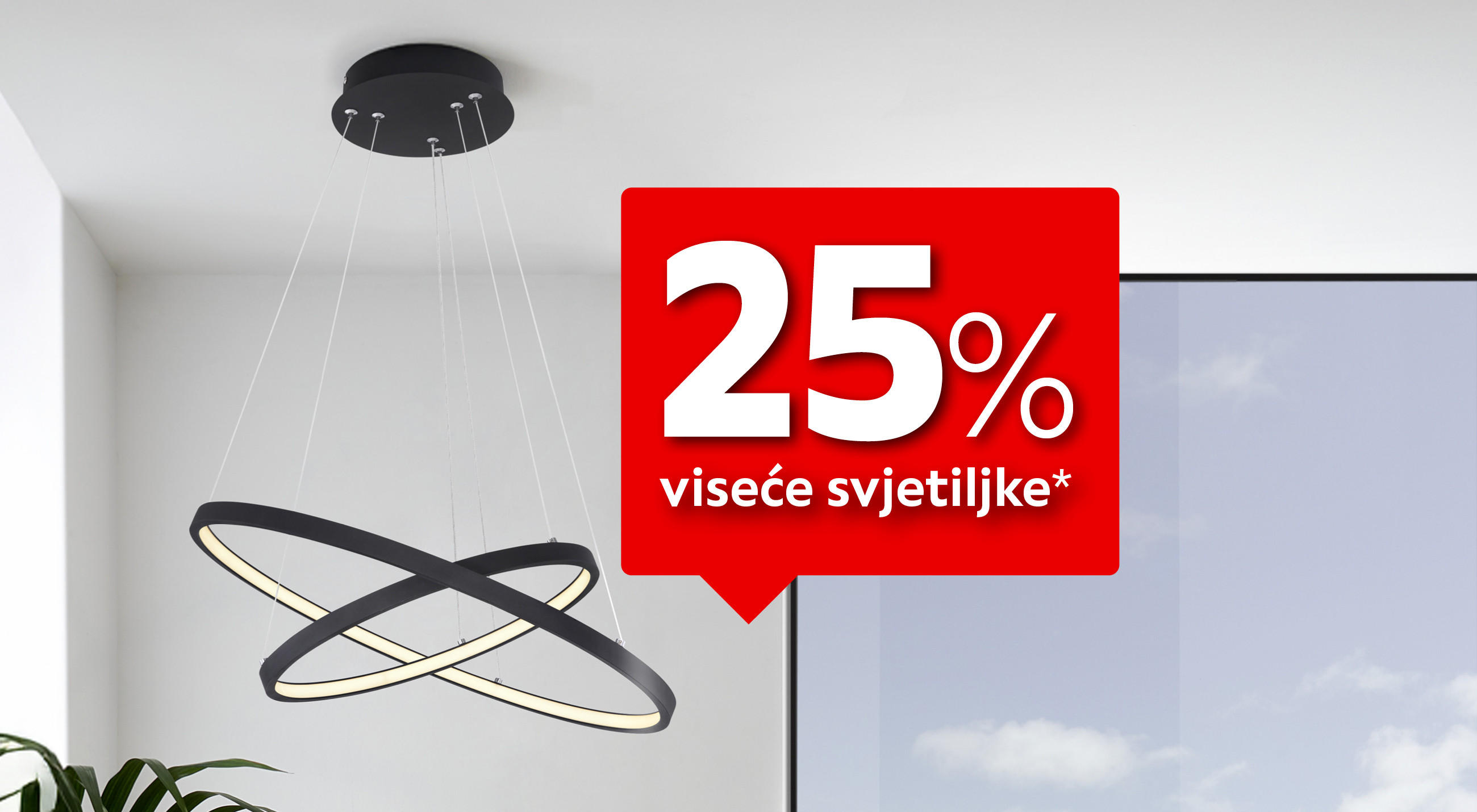 25% viseće svjetiljke*