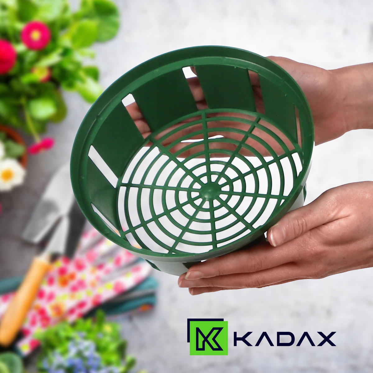 BLUMENZWIEBELKORB 18 cm, 10 Stk. - Grün, Kunststoff - KADAX