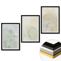 WANDBILDER 3er-Set - 40x60 cm Schwarzer Rahmen - Pastellfarbene Aquarelltexturen - Schwarz, Kunststoff (40/60cm) - ArtPrintCave
