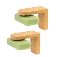 MAGNET SEIFENHALTER 2er Set, Bambus - Braun, Holz (4.5/9/7cm) - bremermann