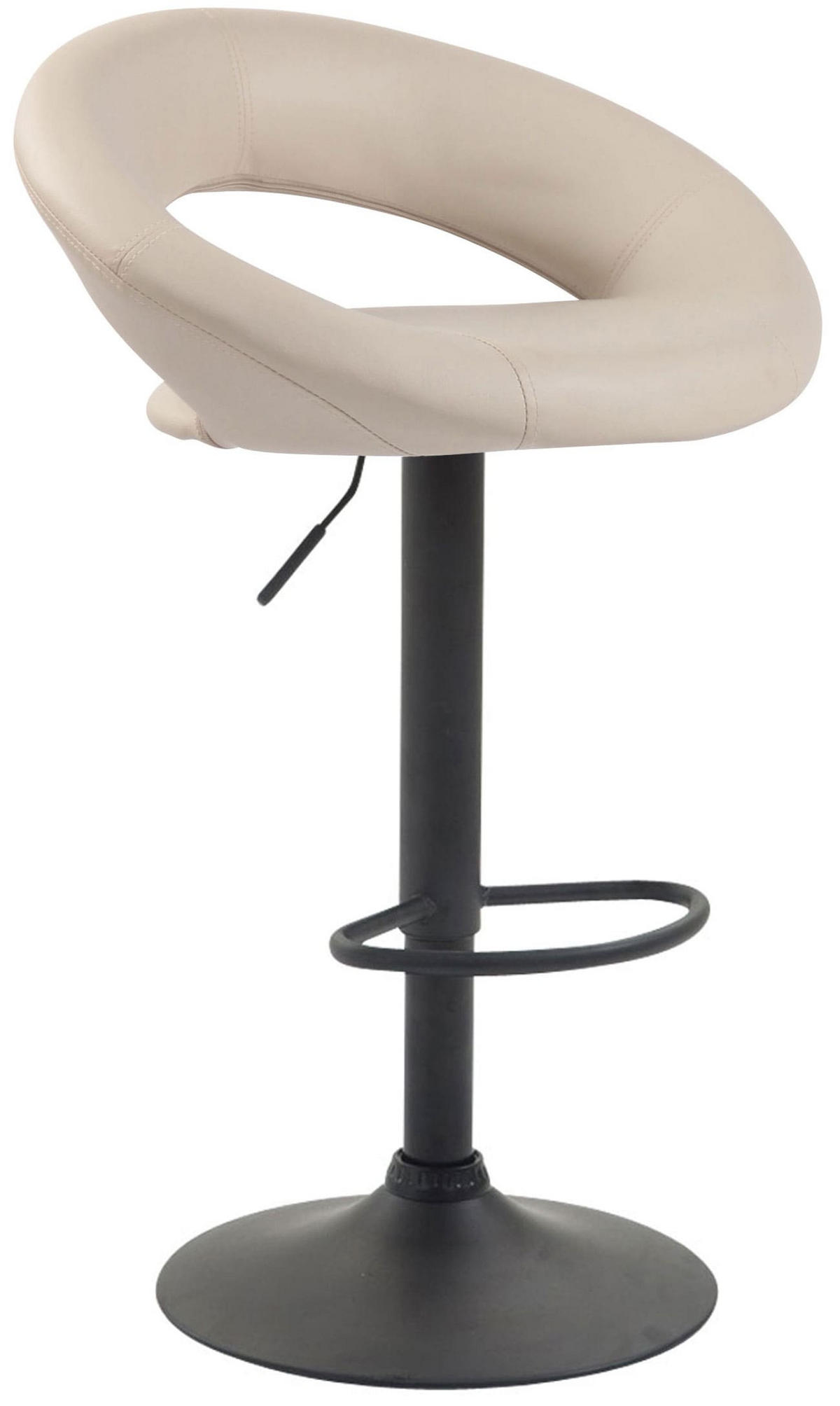 BARHOCKER 2er Set Lederlook creme - Creme/Schwarz, Textil/Metall (53/80/47cm) - CLP