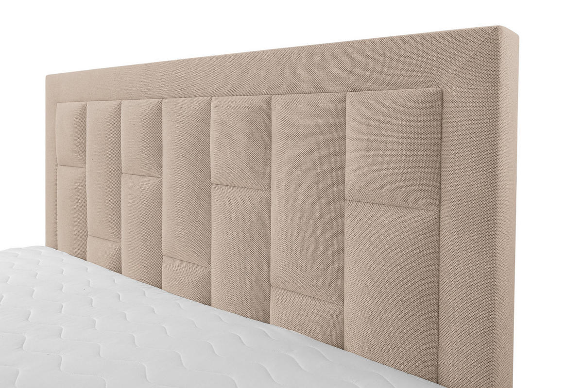 POLSTERBETT VENEZIA mit Kopfteil, 160 x200 cm, Doppelbett mit Bettkasten und Lattenrost aus Strukturstoff, Velourstoff, Frabe: Cappuccino - Cappuccino, Holz/Kunststoff (160/200cm) - VENASI MÖBEL