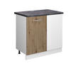 ECKUNTERSCHRANK R-Line Artisan-Eiche 86 cm, AP Anthrazit - Weiß/Eiche Artisan, Holzwerkstoff (86/81.6/60cm) - Vicco