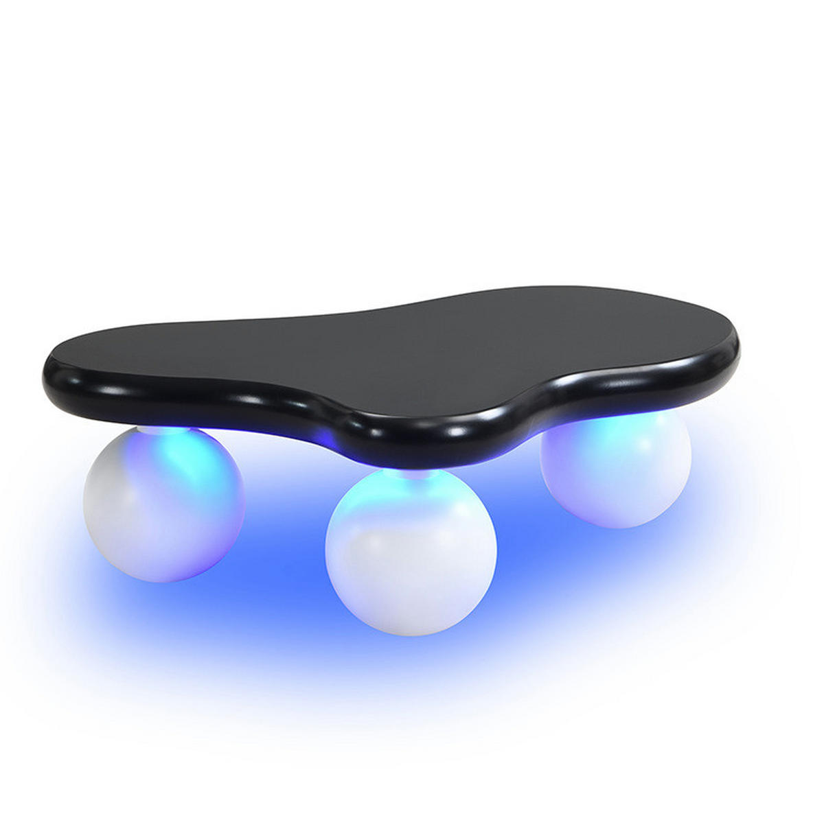 COUCHTISCH 95/62,5/32 cm mit LED-Beleuchtung, wolkenförmigem Design und MDF-Oberfläche, Schwarz/Weiß - Schwarz/Weiß, Holzwerkstoff (95/62.5/32cm) - Redom