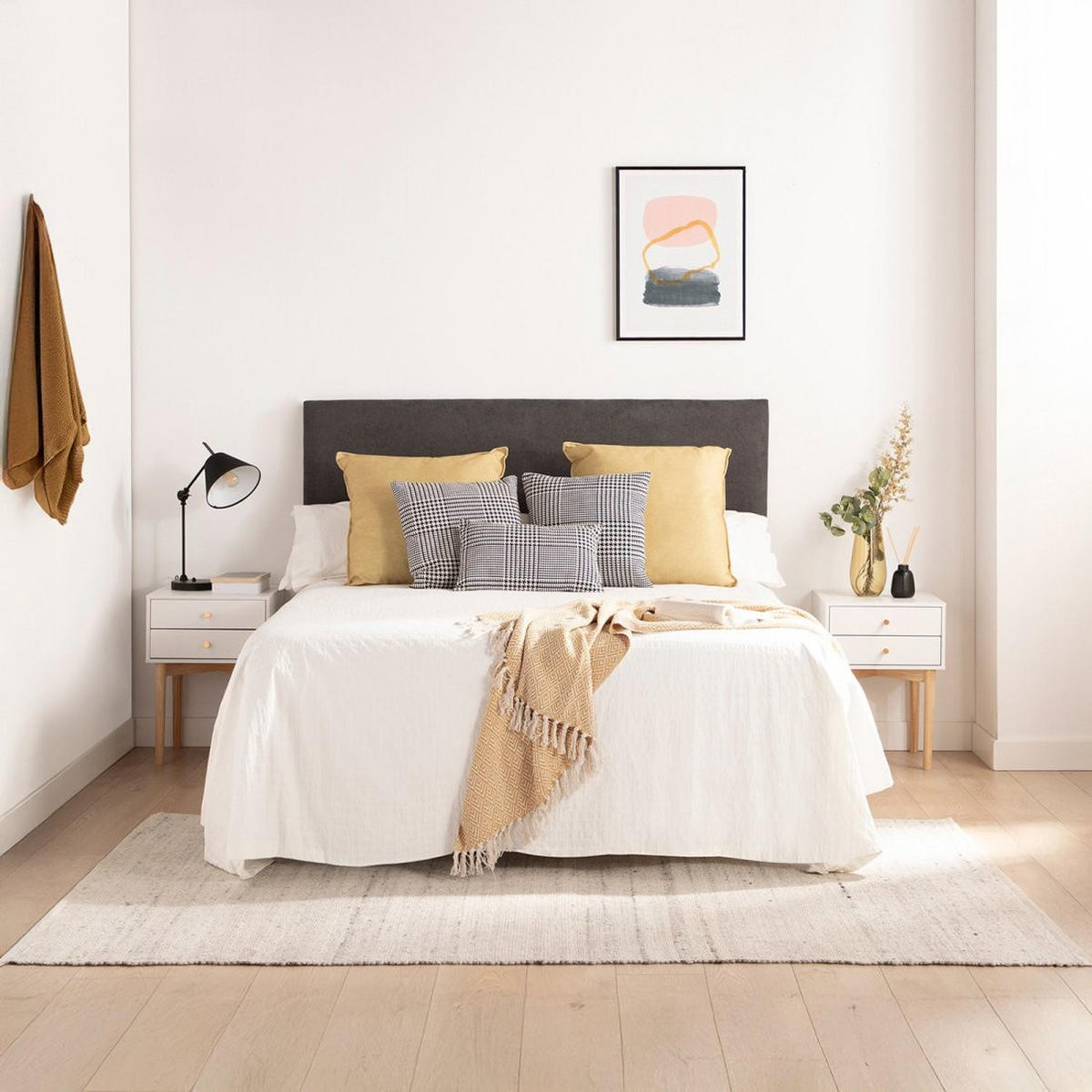 NACHTTISCH 2 SCHUBLADEN Vichy Weiß 40 cm x 56,5 cm 2er-Set - Weiß, Holzwerkstoff (40/56/40cm) - Klast Home