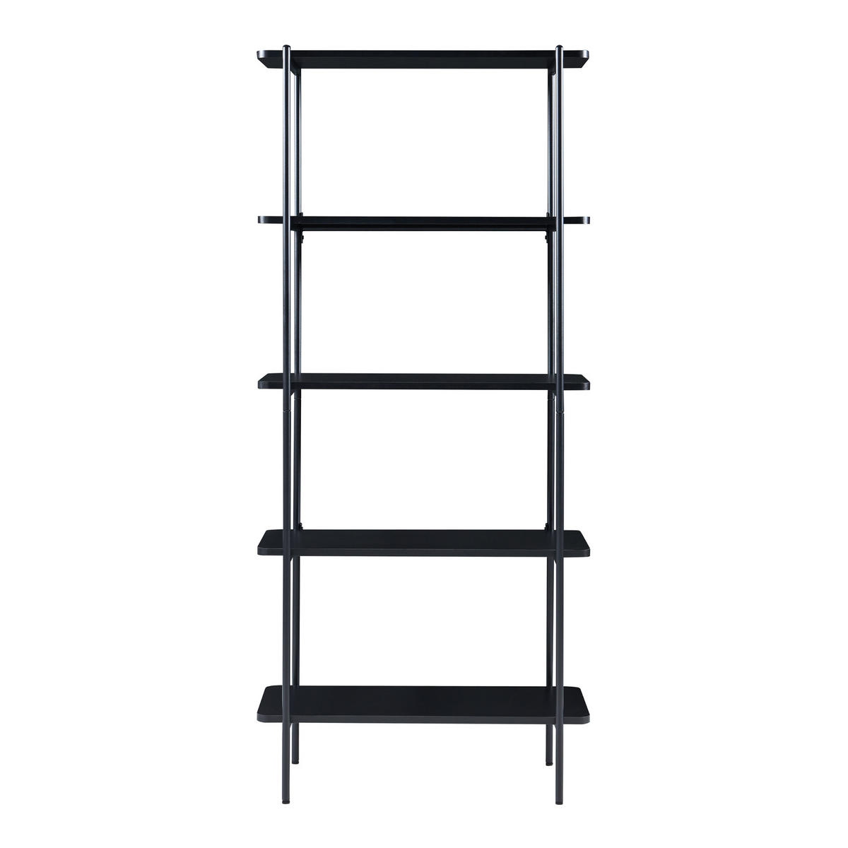 STANDREGAL Samnanger - Schwarz, Holzwerkstoff/Metall (80/180/34cm) - [en.casa]