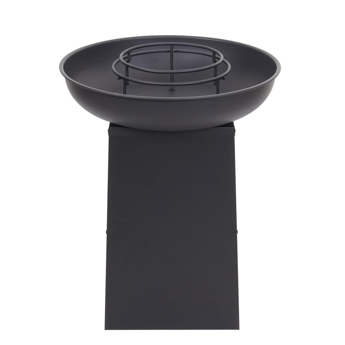 FEUERSCHALE MIT GRILLPLATTE Schwarz - Schwarz, Metall (59/75/59cm) - MCW