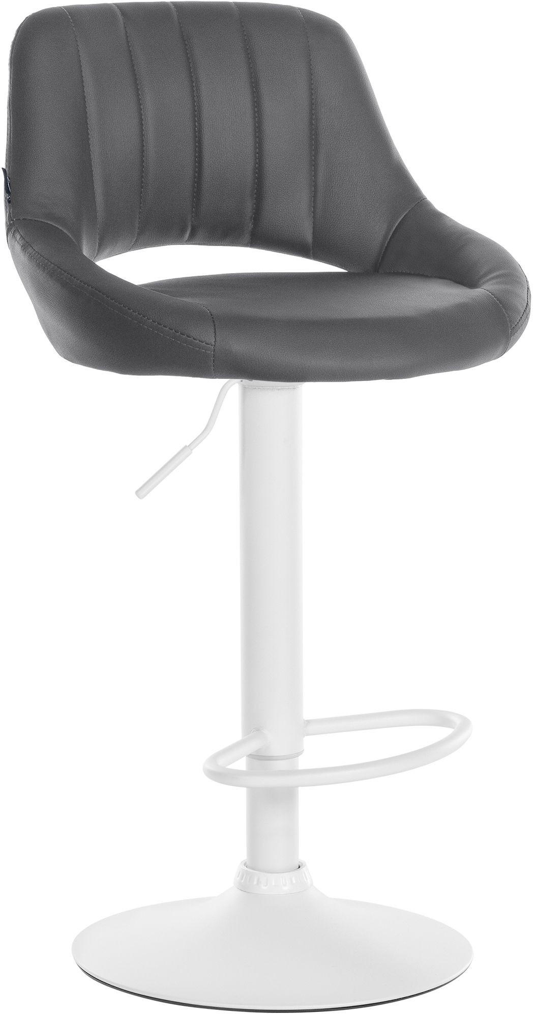 BARHOCKER Lederlook Grau - Weiß/Grau, Textil/Metall (47/85/48cm) - CLP