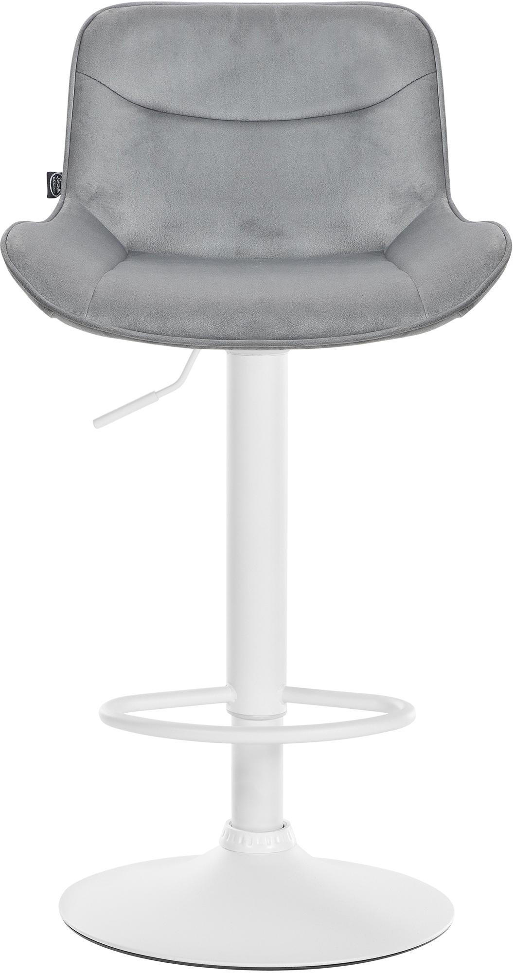 BARHOCKER Samt grau - Weiß/Grau, Textil/Metall (49/85/51cm) - CLP