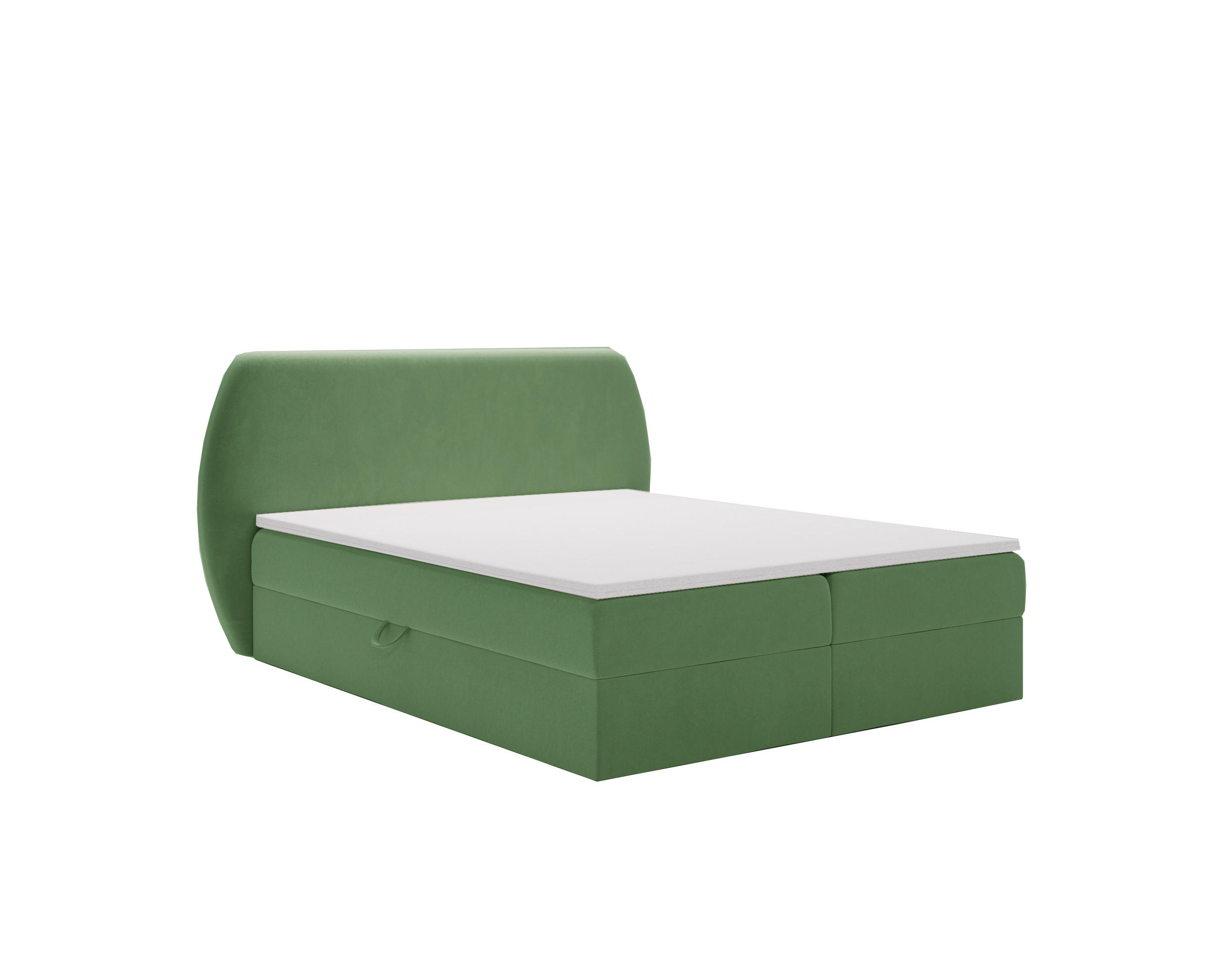 BOXBETT Bloom mit abgerundetem Kopfteil, Stoff Komodo Grün 140x200 cm - Grün, Holz (140/200cm) - Kaiser Möbel