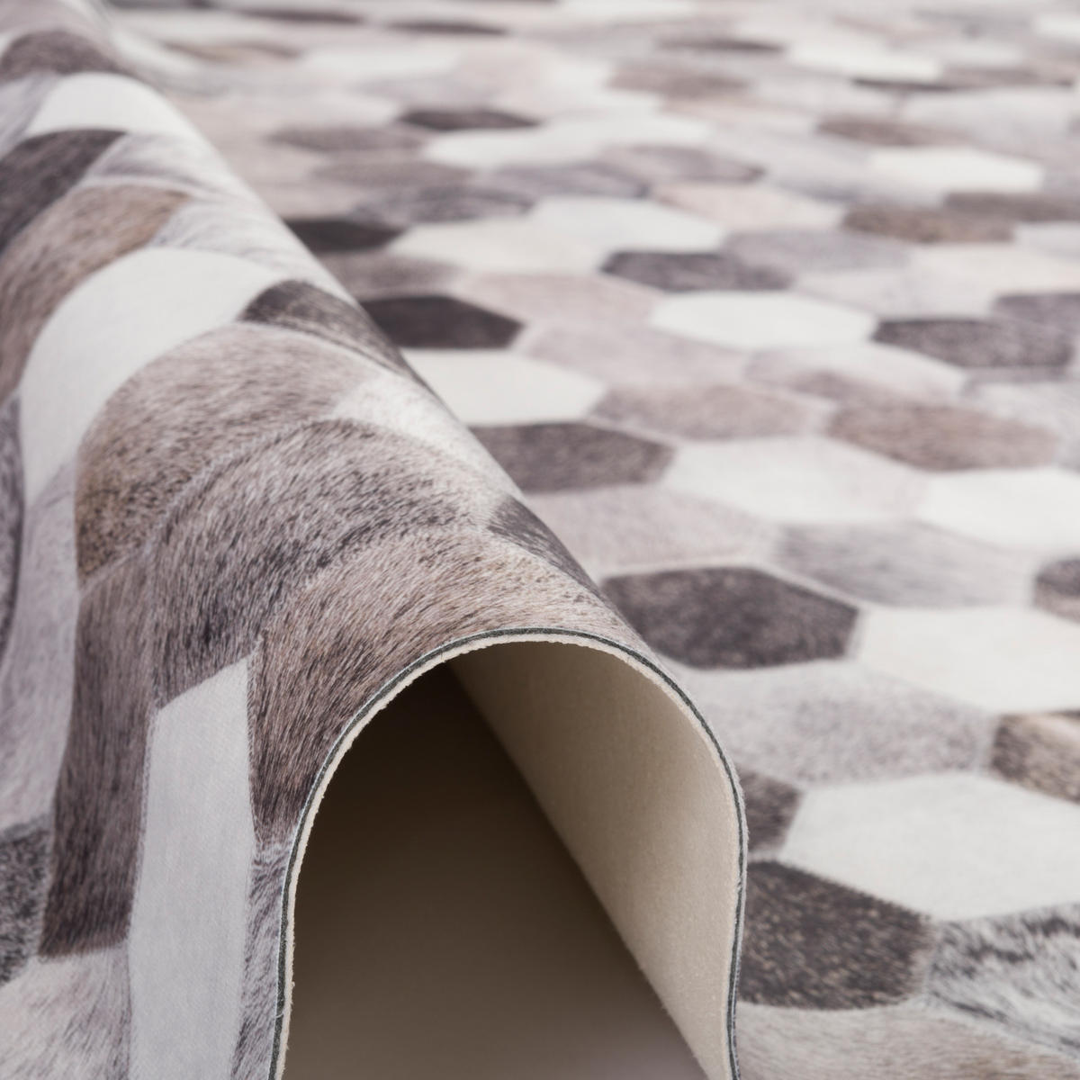KUNSTFASER PATCHWORK TIERFELL PIXEL - Beige/Grau, Textil (200/290cm) - Pergamon
