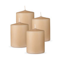 STUMPENKERZEN 4er Pack "Beige", Größe Ø7cm x Höhe: 8 cm - Beige, Naturmaterialien (7/8cm) - Bestlivings