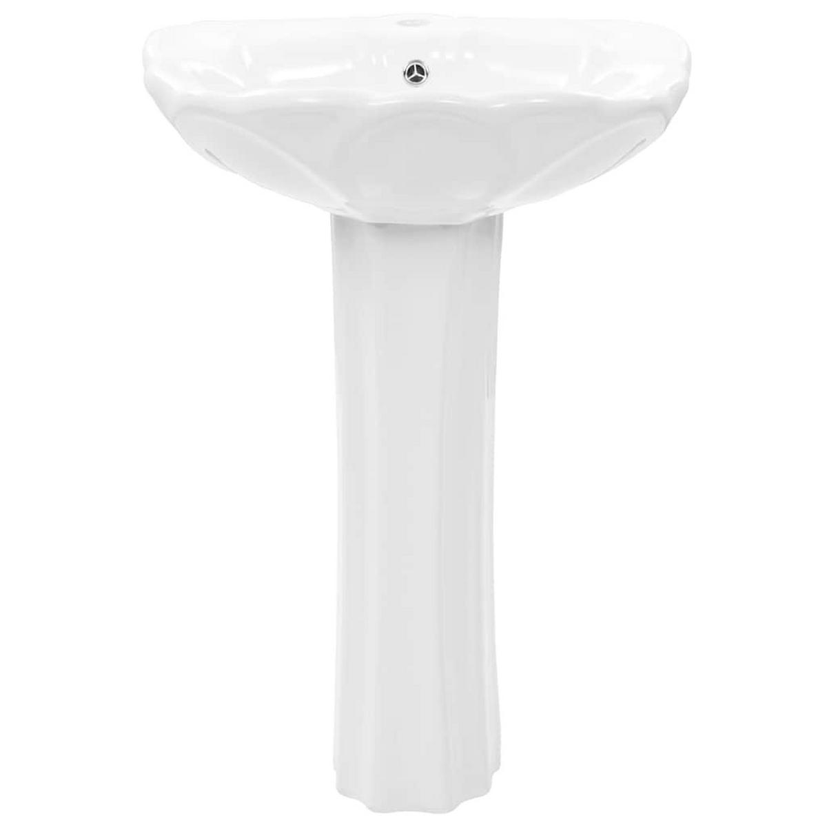 WASCHBECKEN Freistehendes Mit Säule Keramik Weiss 580/510/200 Mm - Weiß, Keramik (51/20/58cm) - vidaXL