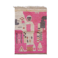 BERBERTEPPICH aus reiner Wolle 105x 153 cm - Pink, Naturmaterialien (105/153cm) - AFK Living