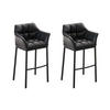 BARHOCKER 2er Set Lederlook Schwarz - Schwarz, Textil/Metall (64/110/48cm) - CLP