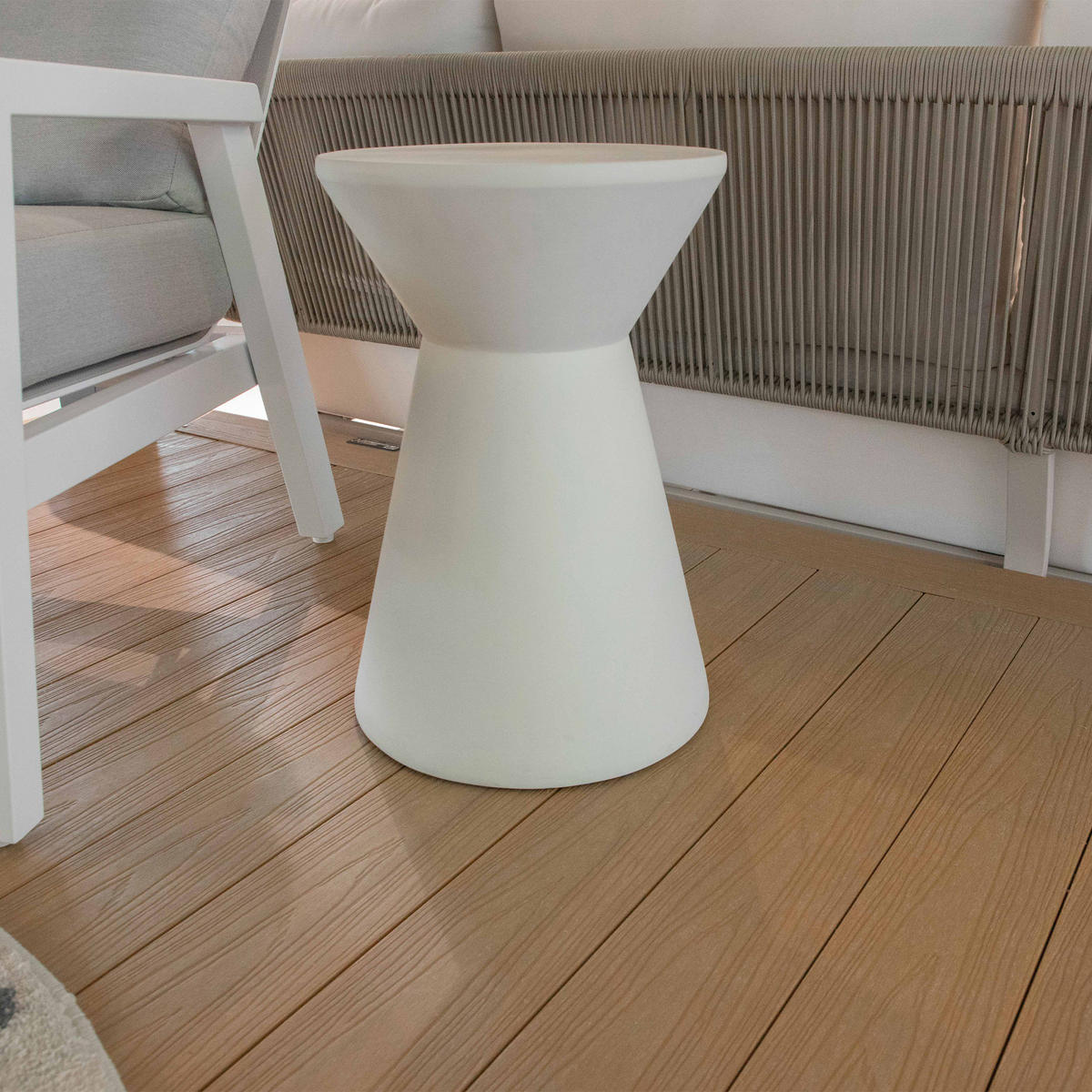 BEISTELLTISCH ROME rund Klein Betonoptik 35 x 35 x 50 cm - Creme, Naturmaterialien (35/35/51cm) - Elementi