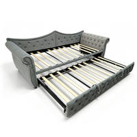 AUSZIEHBETT 90/180/200 cm mit USB und LED, DE-41723, in Grau - Grau, Metall (90/200cm) - ComfortXL