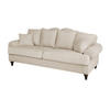 SOFA beige Landhaus, Couch 3,5-Sitzer 230 cm - Beige, Holz/Textil (230/95/100cm) - Furn.Design