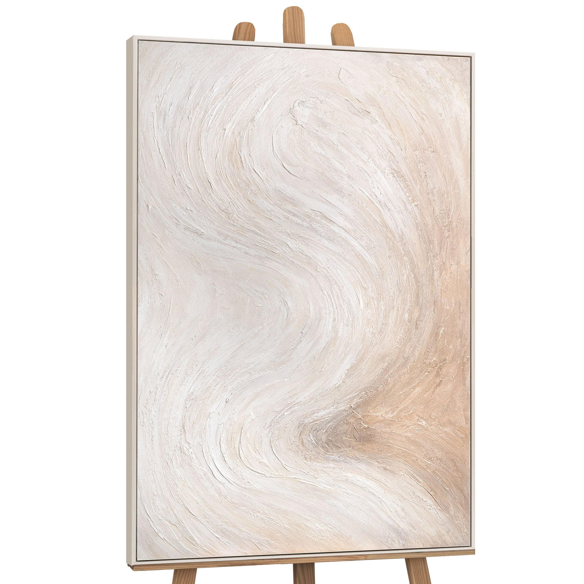 GEMÄLDE Lichtstrom Schattenfugenrahmen Beige 120x80 cm - Beige, Holz (120/80cm) - YS-art gallery