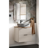 BADMÖBEL-SET 2-TLG. Adelaide-56 - Beige, Holzwerkstoff (60/200/47cm) - Lomado