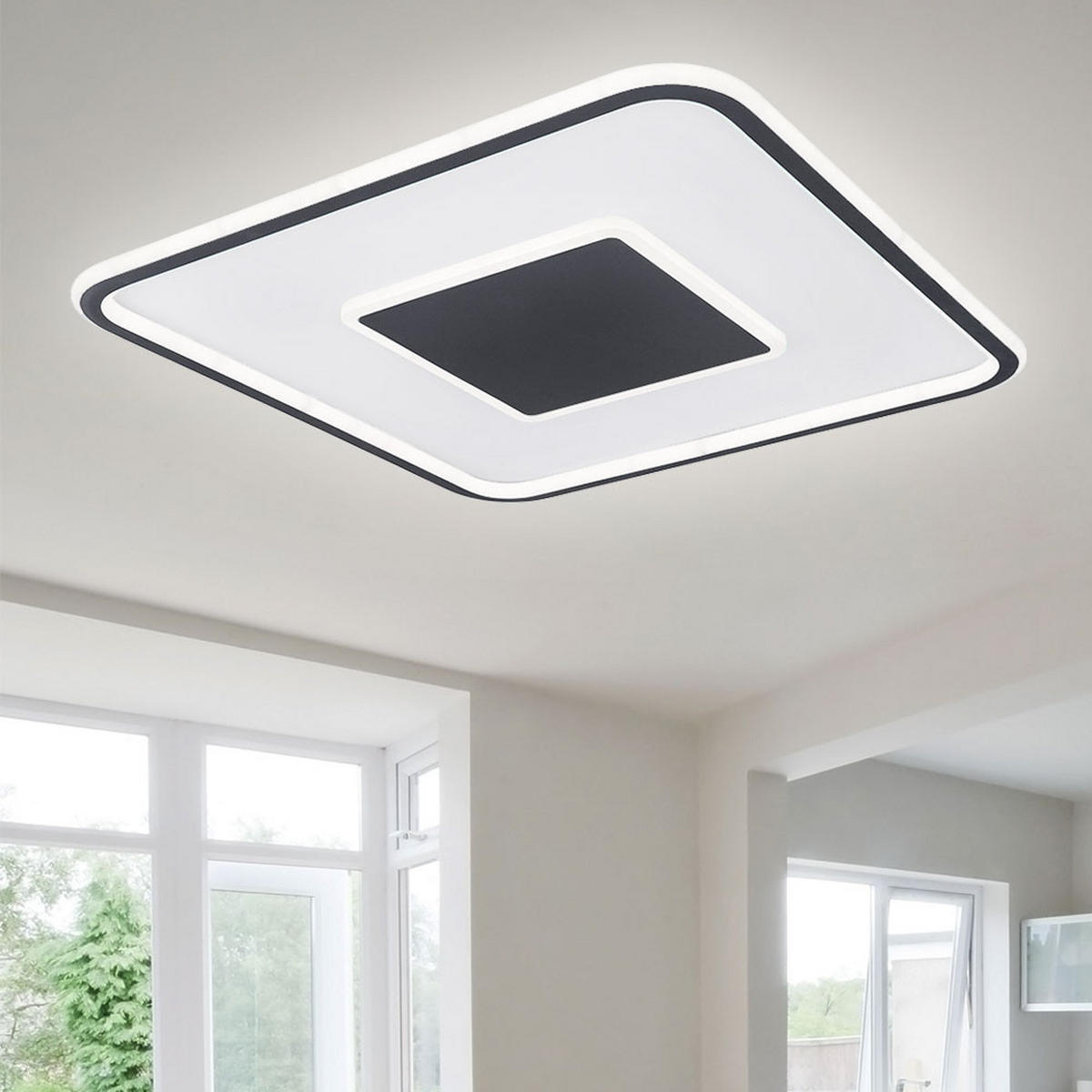 LED DECKENLEUCHTE Metall Grau - Grau, Metall (55/55/5.5cm)