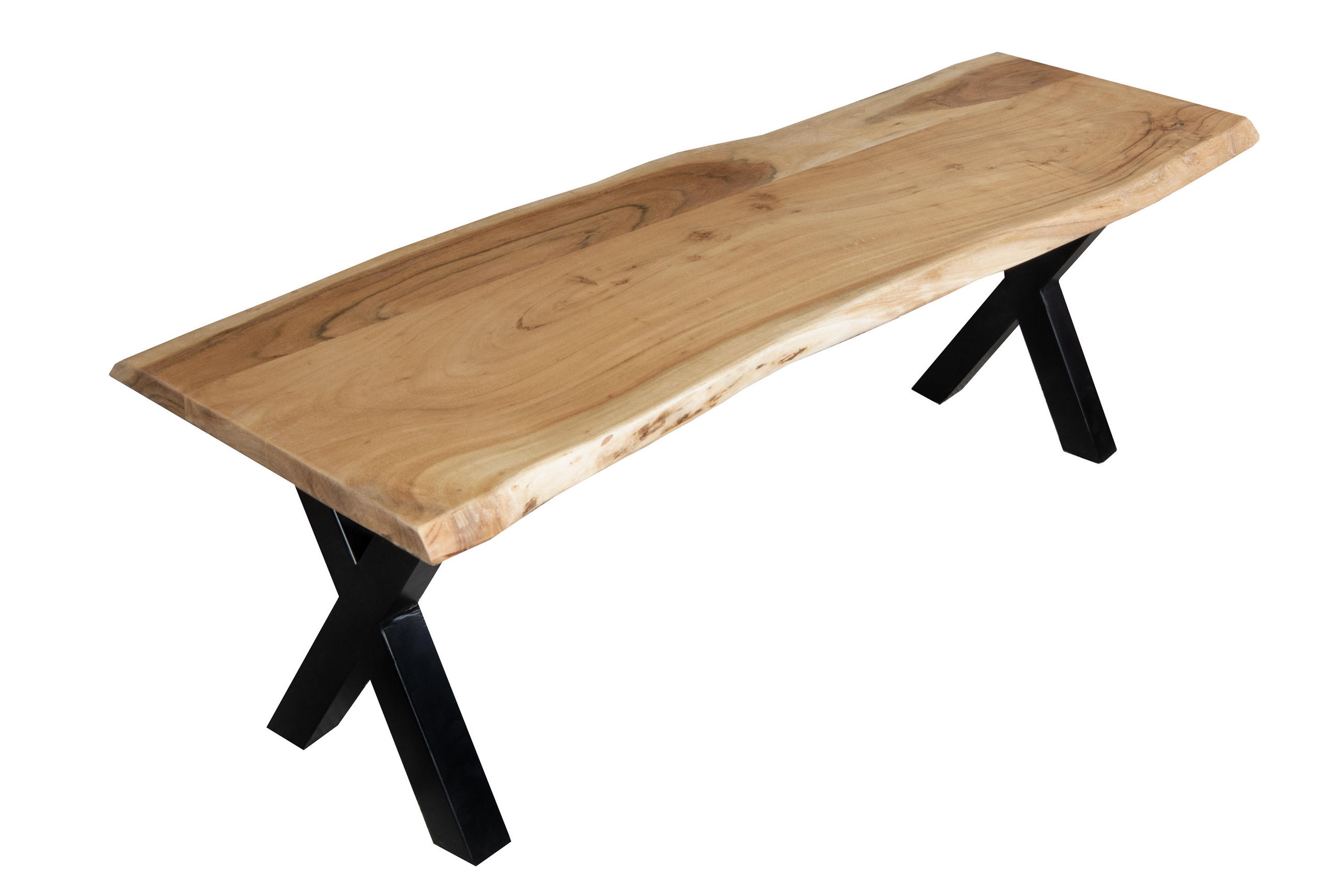 SITZBANK NOAH - Beige/Schwarz, Holz/Metall (140/45/42cm) - SAM