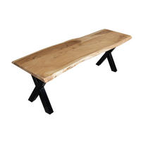 SITZBANK NOAH - Beige/Schwarz, Holz/Metall (160/45/42cm) - SAM