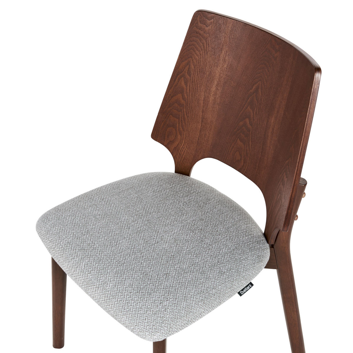 ÉTKEZŐSZÉK 2 darabos Szett Fa alapú anyag Sötét fa színű/Világosszürke Abee - sötétbarna, textil/fa (53/88/56cm) - Beliani