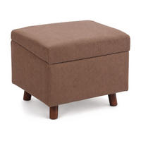 TABURET Maro catifea reiată cu spațiu de depozitare 40 cm - maro, material textil/compozit lemnos (46/40/40cm) - Relaxdays